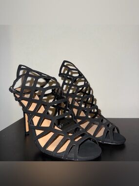 Express Black Cutout Strappy High Heel Sandals